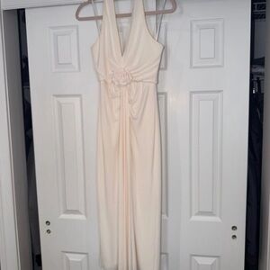 Cinq à Sept Cream Midi Dress with Floral Accent